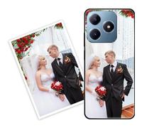 Sunrive Coque personnalisée Compatible avec Realme C65 4G, Personnalisable avec Votre Propre Image, PhotoTexte, DIY HD Étui[Bordure PC+Dos Acrylique Design]