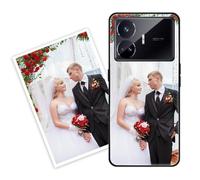 Sunrive Coque personnalisée Compatible avec Realme GT Neo 5SE, Personnalisable avec Votre Propre Image, PhotoTexte, DIY HD Étui[Bordure TPU+Dos Verre Trempé Design]+Protection Écran