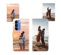 Sunrive Coque personnalisée Compatible avec Realme P4 Lite 5G, Personnalisable avec Votre Propre Image,Photo,Texte,DIY Leather Housse Étui PU Cuir + Tour de Cou Telephone Universelle