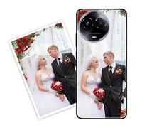 Sunrive Coque personnalisée Compatible avec Realme V50/11 5G/Narzo60x, Personnalisable avec Votre Propre Image, PhotoTexte, DIY HD Étui[Bordure TPU+Dos Verre Trempé Design]+Protection Écran