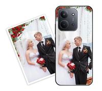 Sunrive Coque personnalisée Compatible avec Redmi 15C 4G, Personnalisable avec Votre Propre Image, PhotoTexte, DIY HD Étui[Bordure TPU+Dos Verre Trempé Design]+Protection Écran