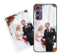 Sunrive Coque personnalisée Compatible avec Samsung Galaxy S23 Ultra, Personnalisable avec Votre Propre Image, PhotoTexte, DIY HD Étui[Bordure PC+Dos Acrylique Design]