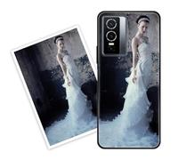 Sunrive Coque personnalisée Compatible avec Vivo Y76 5G, Personnalisable avec Votre Propre Image, PhotoTexte, DIY HD Étui[Bordure PC+Dos Acrylique Design]