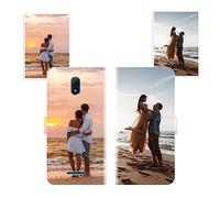 Sunrive Coque personnalisée Compatible avec Wiko Jerry3, Personnalisable avec Votre Propre Image,Photo,Texte,DIY Leather Housse Étui PU Cuir + Tour de Cou Telephone Universelle