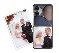 Sunrive Coque personnalisée Compatible avec Xiaomi Mix Flip, Personnalisable avec Votre Propre Image, PhotoTexte, DIY HD Étui[Bordure TPU+Dos Acrylique Design]