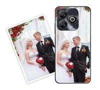 Sunrive Coque personnalisée Compatible avec ZTE Blade A75 4G, Personnalisable avec Votre Propre Image, PhotoTexte, DIY HD Étui[Bordure TPU+Dos Verre Trempé Design]+Protection Écran
