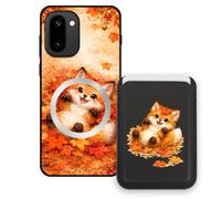 Sunrive Coque Portefeuille pour OnePlus 15R 5G avec Porte-Cartes Magnétique Amovible, Étui Porte Carte Mignon avec Support, Coque Antichoc avec Porte Carte, Protection Smartphone - Renard