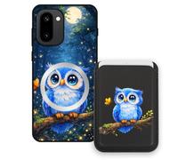 Sunrive Coque Portefeuille pour OnePlus 15R 5G avec Porte-Cartes Magnétique Amovible, Étui Porte Carte Mignon avec Support, Coque Antichoc avec Porte Carte, Protection Smartphone - Hibou