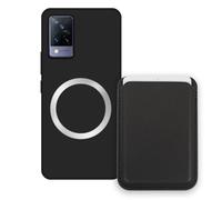 Sunrive Coque Portefeuille pour Vivo V21 5G avec Porte-Cartes Magnétique Amovible, Étui Porte Carte Mignon avec Support Vidéo, Coque Antichoc avec Porte Carte, Protection Smartphone - Licorne