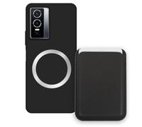 Sunrive Coque Portefeuille pour Vivo Y76 5G avec Porte-Cartes Magnétique Amovible, Étui Porte Carte Mignon avec Support Vidéo, Coque Antichoc avec Porte Carte, Protection Smartphone - Licorne