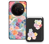 Sunrive Coque Portefeuille pour ZTE Blade A76 5G avec Porte-Cartes Magnétique Amovible, Étui Porte Carte Mignon avec Support, Coque Antichoc avec Porte Carte, Protection Smartphone - Fleur