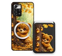 Sunrive Coque Portefeuille pour ZTE Blade V40 Smart avec Porte-Cartes Magnétique Amovible, Étui Porte Carte Mignon avec Support, Coque Antichoc avec Porte Carte, Protection Smartphone- Petit Ours