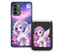 Sunrive Coque Portefeuille pour ZTE BladeA72/V40Vita avec Porte-Cartes Magnétique Amovible,Étui Porte Carte Mignon avec Support Vidéo,Coque Antichoc avec Porte Carte,Protection Smartphone- Panda