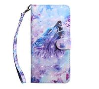 Sunrive Coque pour ASUS Zenfone Max Pro (M1) ZB601KL/ZB602KL, Housse Mignon Étui avec Fonction de Support Etui Protecteur Protection Portefeuille Cas Magnétique Pochette PU Cuir (T Wolf 3)
