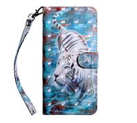Sunrive Coque pour Nokia 6.1/Nokia 6 Version 2018, Housse Mignon Étui avec Fonction de Support Etui Protecteur Protection Portefeuille Cas Magnétique Pochette PU Cuir (T Tigre 2)+ Stylet OFFERTS