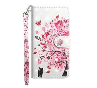 Sunrive Coque pour Nokia 6.1 Plus, Housse Mignon Étui avec Fonction de Support Etui Protecteur Protection Portefeuille Cas Magnétique Pochette PU Cuir (Chat d'arbre)+ Stylet OFFERTS