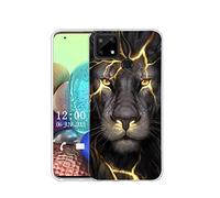 Sunrive Coque pour Realme 7i, Silicone Étui Housse Protecteur Souple Gel Transparent Back Case(Q Lion)+ Stylet OFFERTS