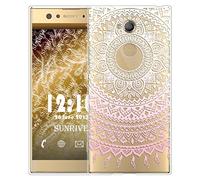 Sunrive Coque pour Sony Xperia XA2 Ultra 6,0 Pouces, Silicone Étui Housse Protecteur Souple TPU Gel Transparent Back Case(TPU Fleur Rose)+ Stylet OFFERTS