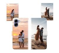 Sunrive Funda Personalizada Compatible Con Oppo A6c, Cuero Protectiva Carcasa Personalizable Para tu móvil Con Foto Imagen Frase o Texto + Cuerda Para móvil Universal