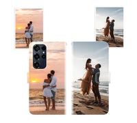 Sunrive Funda Personalizada Compatible Con Oukitel C66, Cuero Protectiva Carcasa Personalizable Para tu móvil Con Foto Imagen Frase o Texto + Cuerda Para móvil Universal