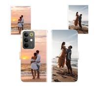 Sunrive Funda Personalizada Compatible Con Realme C85, Cuero Protectiva Carcasa Personalizable Para tu móvil Con Foto Imagen Frase o Texto + Cuerda Para móvil Universal