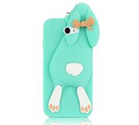 Sunroyal® Coque pour Sony Xperia M2 Aqua D2403 D2406 (4.8") Créatif 3D Lapin Bunny TPU Silicone Etui Housse Soft Cartoon Rabbit Animal Adorable Case Cover Téléphone Portable de Protection Premium Shock Absorption Bumper Couvrir Couverture Coquille Arrière Gel Rubber Souple Skin Hull - Lapin Vert