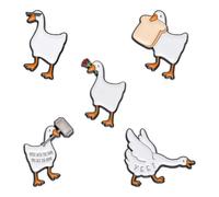 sunruchao Lot de 5 broches en émail d'oie blanche en forme de canard mignon pour décoration de vêtements, bijoux, cadeaux pour amis, enfants, hommes et femmes