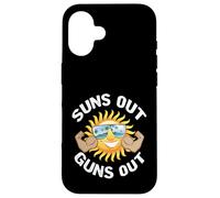 Suns Out Guns Out Beach Summer Gym Workout Sun Muscle Coque pour iPhone 16