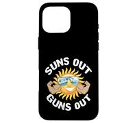 Suns Out Guns Out Beach Summer Gym Workout Sun Muscle Coque pour iPhone 16 Pro Max