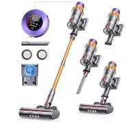 SunSare 600W/50KPA Aspirateur Balai sans Fil, Aspirateur Balai Puissant, 65 Mins Batterie Amovible, Chargement Mural, Aspirateur sans Fil X7A Écran LCD pour Parquet, Moquettes, Poils d'animaux