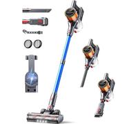 SunSare Aspirateur Balai sans Fil 45kPa/60Min/550W, Aspirateur sans Fil avec Support Mural Rechargeable, Aspirateur Balai sans Fil Puissant Vertical pour Parquet, Moquettes, Poils d'animaux (X9)