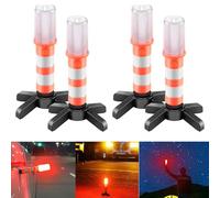 SUNSBELL 4 Pièces/Set Lumière Stroboscopique LED Route Flare, Urgence Triangle Voiture sur le Bord de la Route Clignotant Kit, Lumières Stroboscopiques de Sécurité Avertissement Phare pour