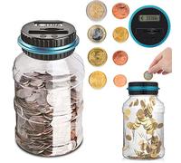 Sunsbell Tirelire Décoratives, Euro Argent Coin Boîte De Sauvegarde Jar Écran LCD Grande Capacité Comptage Box Tirelire Pot Conteneur Enfants Cadeau (1.5L)