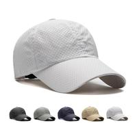 Sunscreen Breathable Baseball Cap, Quick-Dry Breathable Cap with Airflow Holes, Sun Protection Quick-Drying Cooling Running Hat for Men (White)