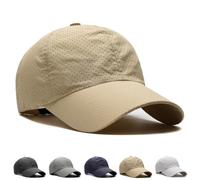 Sunscreen Breathable Baseball Cap, Quick-Dry Breathable Cap with Airflow Holes, Sun Protection Quick-Drying Cooling Running Hat for Men (Khaki)