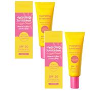 Sunscreen Hydrating Sunscreen SPF 30 Filtre UV minéral UVA/UVB, formule journalière légère pour peaux sensibles, hydratation et brillance naturelle pendant 24 heures, 30 g (2 pièces)