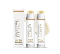 Sunscreen Lip Balm, SPF 50+ Sunscreen Chapstick, Baume à LèVres hydratant pour Lèvres Sèches, protection des lèvres UVA/UVB à large spectre, réduit les ridules et la texture des lèvres lisse (2pc)