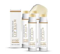 Sunscreen Lip Balm, SPF 50+ Sunscreen Chapstick, Baume à LèVres hydratant pour Lèvres Sèches, protection des lèvres UVA/UVB à large spectre, réduit les ridules et la texture des lèvres lisse (4pc)
