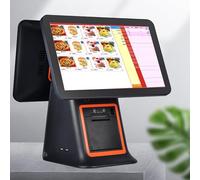 Sunseota Caisse enregistreuse à écran Tactile, Caisse enregistreuse Intelligente Tout-en-Un, Double écran Tactile de 15,6 Pouces, pour Les systèmes de Vente au détail, de Restaurant Black