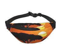 Sunset African Savanna Sac banane pour homme et femme Sac banane tendance Sac banane partout Sac à bandoulière Portefeuille Sac banane avec sangle réglable Sac de poitrine étanche pour voyage,