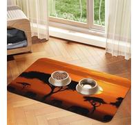Sunset African Savanna Tapis d'alimentation pour animal domestique 30 x 45 cm, tapis absorbant pour gamelle de nourriture et d'eau, tapis de nourriture pour chat et chat, tapis de gamelle imperméable