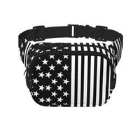 Sunset African SavannawaistBag Sac banane double réglable pour voyage, sport et quotidien, Drapeau américain noir et blanc, Taille unique