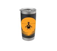 Sunset Apache Hélicoptère Cadeau militaire pour pilote d'hélicoptère Gobelet isotherme en acier inoxydable double paroi