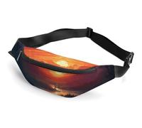 Sunset Art Sac banane avec sangle réglable, sac à bandoulière de voyage léger, mini sac banane mains libres pour la course à pied et la salle de sport