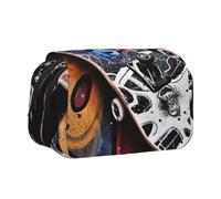 Sunset at The Beach Bridge Trousse à crayons imprimée avec 2 compartiments, grande capacité, organiseur de papeterie portable pour l'école, les voyages et l'art, Planches de skateboard, Taille unique