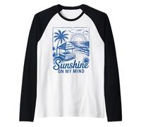 Sunset Beach Bar Palmier "Sunshine on My Mind" Retro Surf Manche Raglan