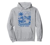 Sunset Beach Bar Palmier "Sunshine on My Mind" Retro Surf Sweat à Capuche