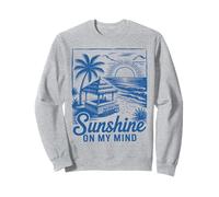 Sunset Beach Bar Palmier "Sunshine on My Mind" Retro Surf Sweatshirt