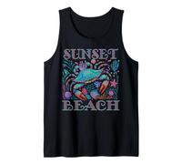 Sunset Beach Floride Bleu Crab Été Plage Vacances Cadeaux Débardeur