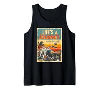 Sunset Biker Lifes A Journey Enjoy The Ride Moto Lover Débardeur